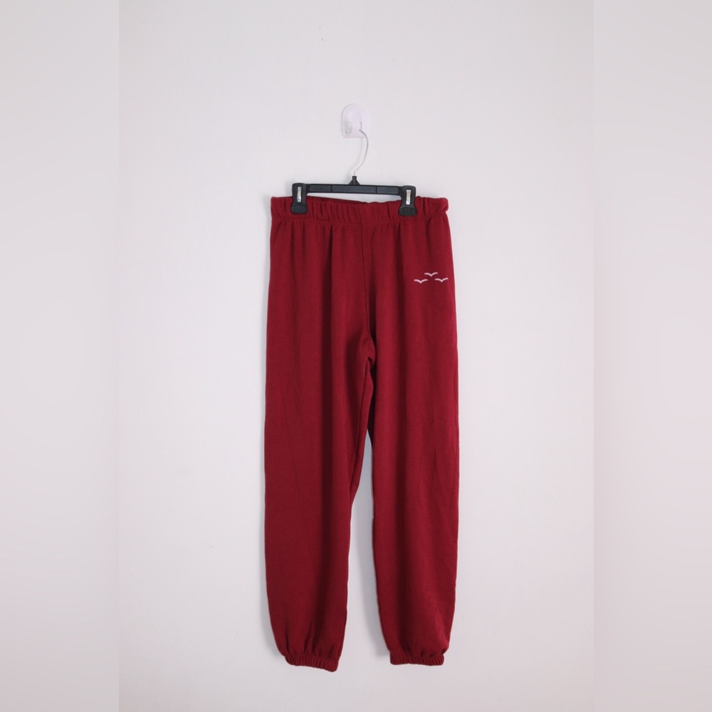 Lazy pants | Plush Tie Waist Joggers in Burgundy Size Small